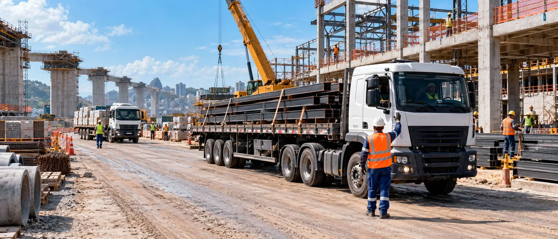 Logística para obras de grande porte: transporte contínuo e planejamento