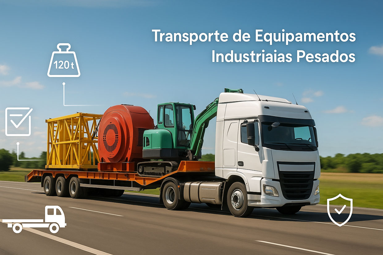 Transporte de Equipamentos Industriais Pesados: Etapas, Cuidados e Boas Práticas