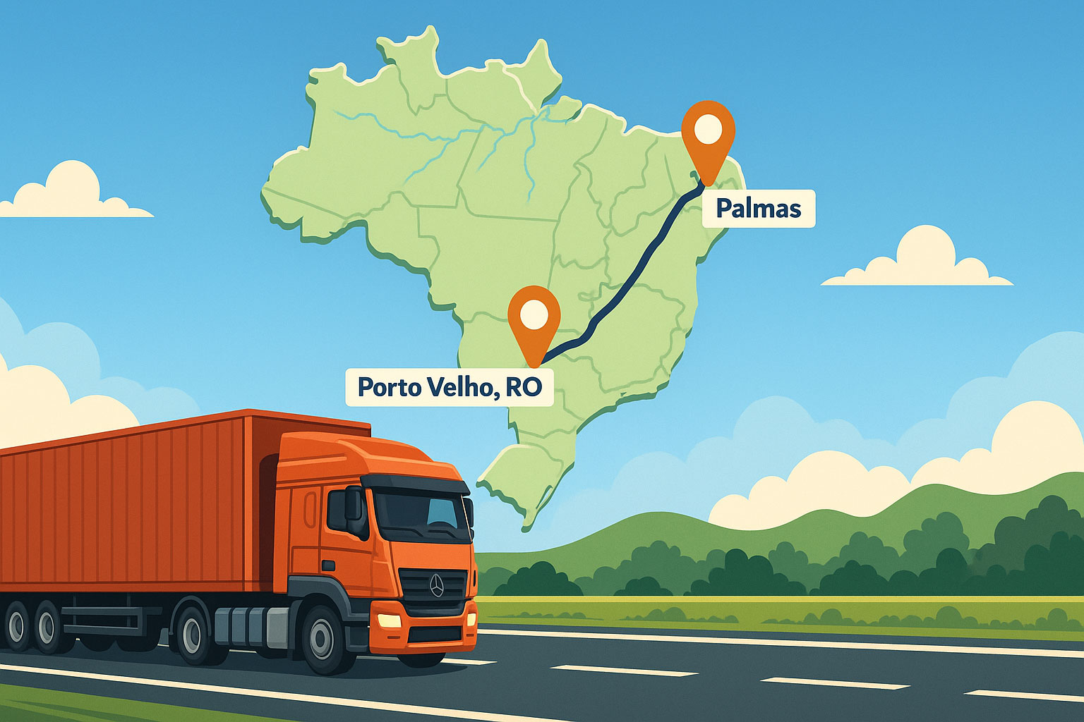 Transportadoras de Palmas - TO para Porto Velho - RO